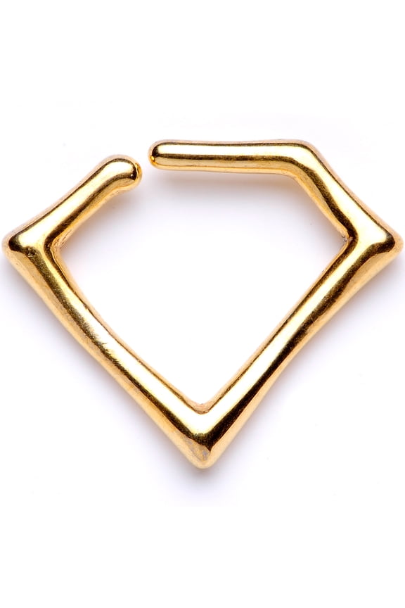 16G Unisex 8mm PVD Steel Bright Geometric Rhombus Closure Ring Daith Helix Tragus Rook 5/16"