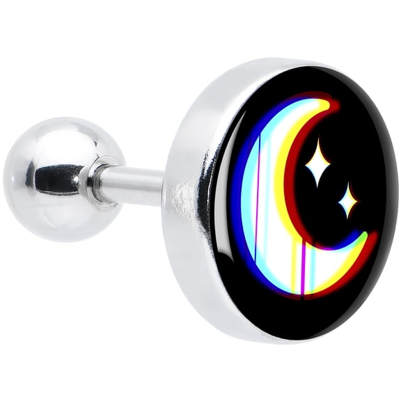 Body Candy 16G Womens 6mm 316L Stainless Steel Chromatic Moon Mens Cartilage Earring Helix Tragus Jewelry 1/4"