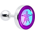 thumbnail image 1 of Body Candy 16G Womens 6mm 316L Stainless Steel Purple Sand Dollar Mens Cartilage Earring Helix Tragus Jewelry 1/4", 1 of 8