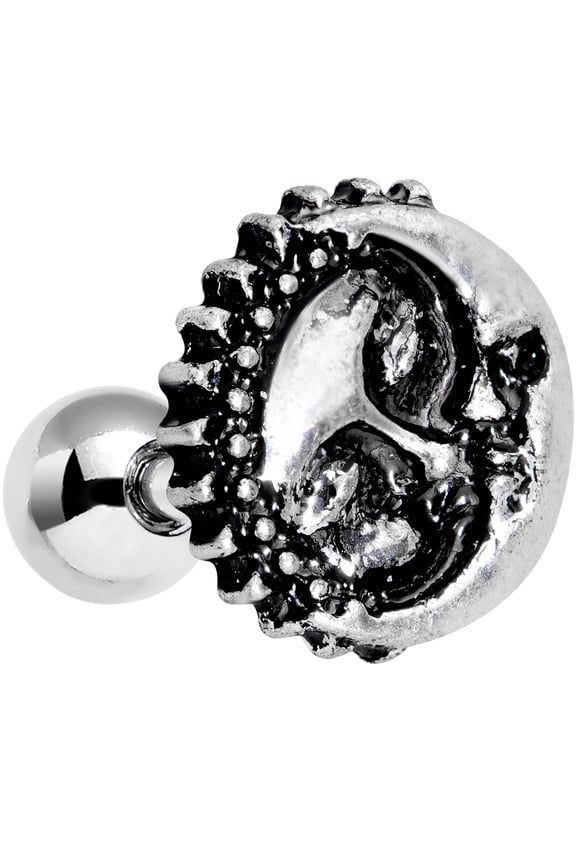 16G Womens 6mm 316L Steel Celestial Bodies Moon Sun Cartilage Earring Tragus Jewelry 1/4"