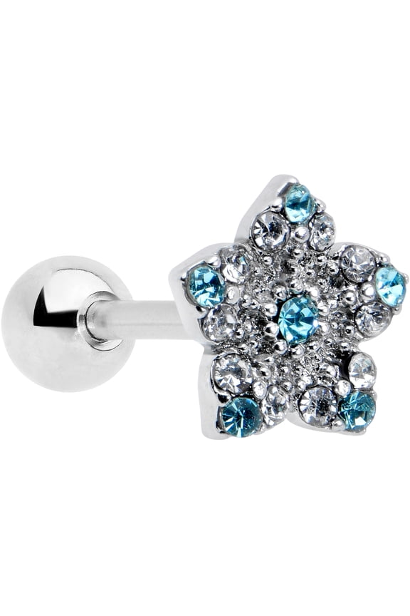 16G Womens 6mm Stainless Steel Opulent Flower Mens Helix Jewelry 1/4