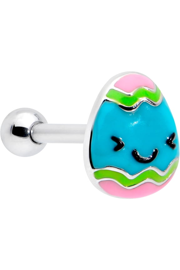 16G Womens 8mm Stainless Steel Celebration Easter Egg Cartilage Earring Helix Tragus Jewelry 5/16