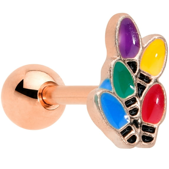 Body Candy 16G Womens Anodized Steel Rosy Holiday Lights Cartilage Earring Helix Tragus Jewelry 1/4"