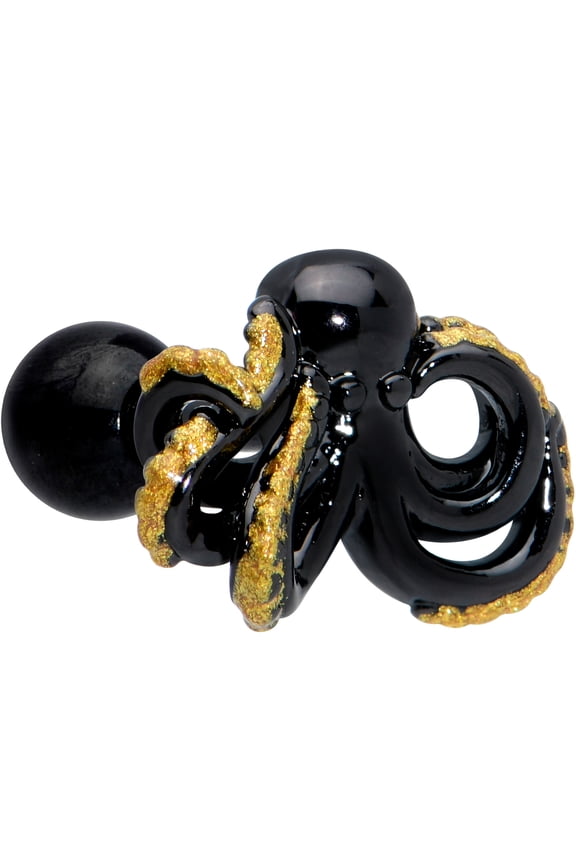 16G Womens Black PVD Stainless Steel Octopus Helix Jewelry 1/4