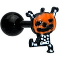 thumbnail image 1 of Body Candy 16G Womens Black PVD Steel Dancing Pumpkin Skeleton Cartilage Earring Helix Tragus Jewelry 1/4", 1 of 3