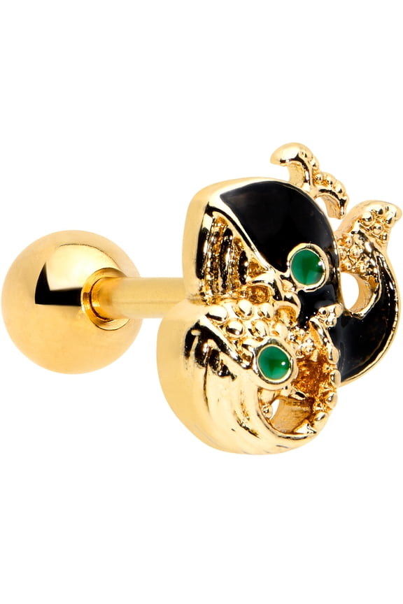 16G Womens PVD Stainless Steel Duo Whale Top Ear Helix Jewelry 1/4