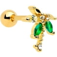 thumbnail image 1 of Body Candy 16G Womens PVD Stainless Steel Green Palm Tree Cartilage Earring Helix Tragus Jewelry 1/4", 1 of 3