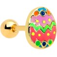 thumbnail image 1 of Body Candy 16G Womens PVD Stainless Steel Painted Festive Egg Cartilage Earring Helix Tragus Jewelry 1/4", 1 of 3