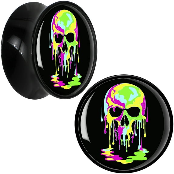 Body Candy 18mm Ultra Bright Melting Skull Acrylic Saddle Plug Set