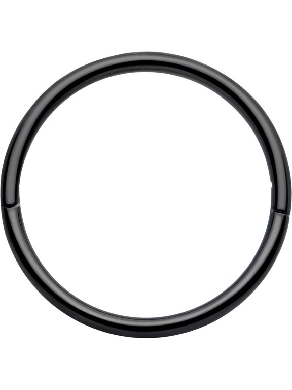 20G 3/8 Half Closure Cartilage Ring - Black Implant Titanium Hinged Segment Ring for Septum Cartilage Helix Daith Tragus Conch Ear Lobe Helix Piercings Women Men Hypoallergenic