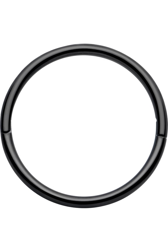 20G 3/8 Half Closure Cartilage Ring - Black Implant Titanium Hinged Segment Ring for Septum Cartilage Helix Daith Tragus Conch Ear Lobe Helix Piercings Women Men Hypoallergenic