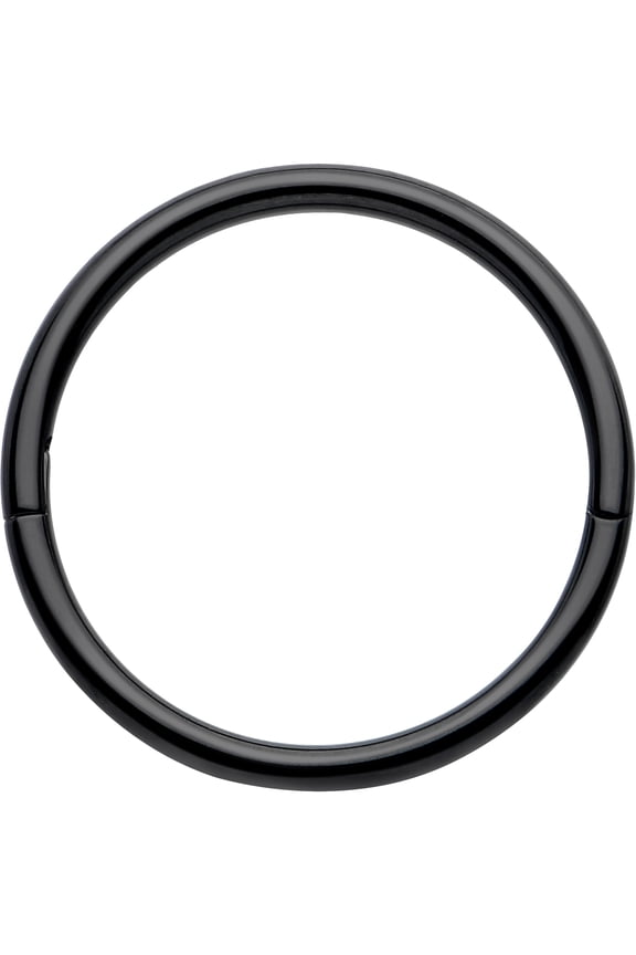 20G 9mm Half Closure Cartilage Ring - Black Implant Titanium Hinged Segment Ring for Septum Cartilage Helix Daith Tragus Conch Ear Lobe Helix Piercings Women Men Hypoallergenic