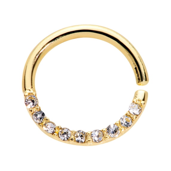 Body Candy 20G Anodized Steel Nose Rings Cartilage Tragus Daith Clear Accent Nose Hoop for Women 5/16"