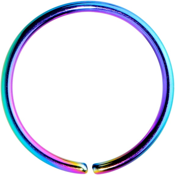 Body Candy 20G Rainbow PVD Grade 23 Titanium Lip Cartilage Daith Tragus Nose Round End Bendable Hoop Ring 3/8