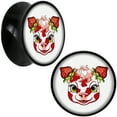 thumbnail image 1 of Body Candy 20mm Strawberry Cow Black Acrylic Saddle Plug Set of 2pc, 1 of 4