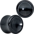 thumbnail image 1 of Body Candy 2PC Solid Black Hematite Stone Concave Saddle Plugs Double Flare Plug Ear Plug Gauges, 1 of 4