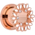 thumbnail image 1 of Body Candy 2Pc Plated Steel Rosy White Leaves 00G Double Flare Screw Fit Tunnel Plug Ear Plug Gauges Set, 1 of 2