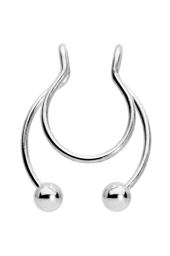 316L Steel Horseshoe Barbell Fake Clip On Nose Non Pierced Septum Illusion Jewelry Nipple Ear