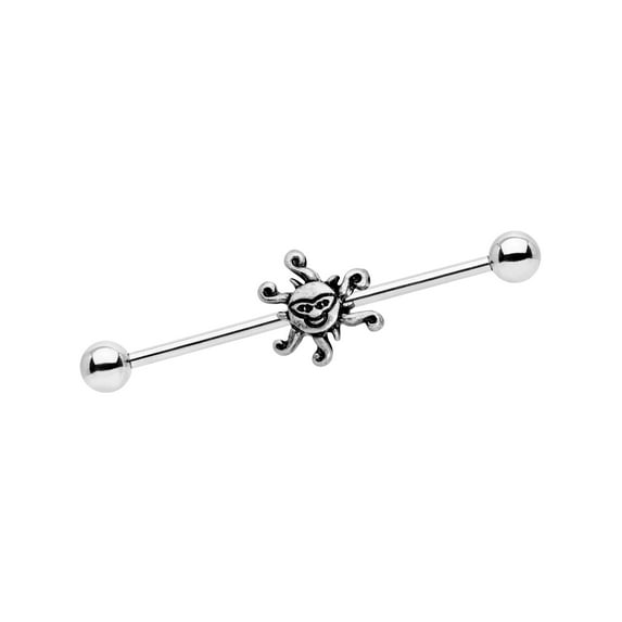 Body Candy 38mm Womens 14G Stainless Steel Helix Cartilage Earring Sunshine Industrial Barbell