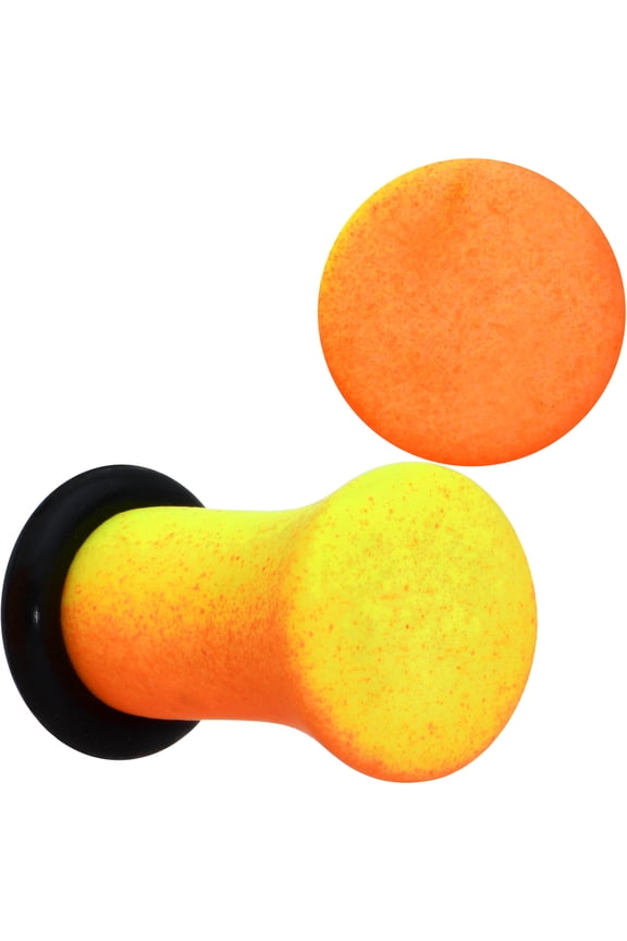 4 Gauge 2Pc Ear Plugs Yellow Orange Ombre Matte Acrylic Single Flare Ear Plug Gauges Set of 2