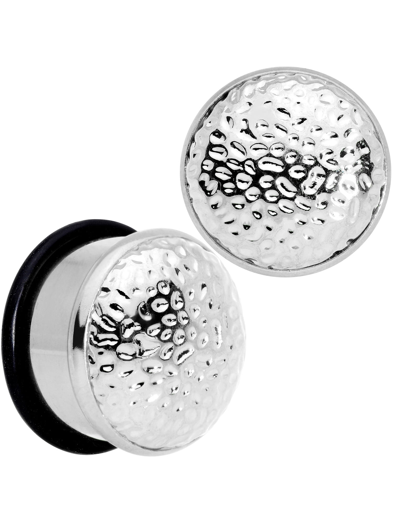 Body Candy 5/8" 2Pc Ear Plugs 316L Steel Hammered Finish Single Flare Ear Plug Gauges Set of 2 16mm