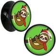 thumbnail image 1 of Body Candy 5/8" Holiday Santa Sloth Acrylic Saddle Plug Set, 1 of 4