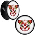 thumbnail image 1 of Body Candy 5/8 Strawberry Cow Black Acrylic Saddle Plug Set of 2pc, 1 of 4