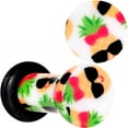 thumbnail image 1 of Body Candy 6G 2Pc Ear Plugs White Acrylic Cool Pineapple Single Flare Ear Plug Gauges Set of 2 4mm, 1 of 3
