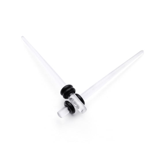 Body Candy 8G 2Pc Unisex Ear Expanders Clear Acrylic Straight Taper Ear Stretching Kit Set of 2 3.2mm