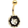 thumbnail image 1 of Body Candy Anodized Steel Royal Spiritual Ohm Symbol Belly Ring, 1 of 1
