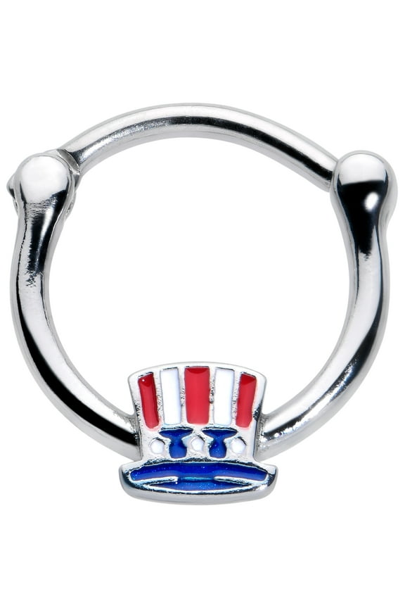 Cartilage Clicker 16G Surgical Steel Septum Jewelry Hat Daith Conch Tragus 10mm