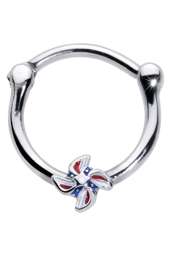 Cartilage Clicker 16G Surgical Steel Septum Jewelry Pinwheel Daith Conch Tragus 10mm