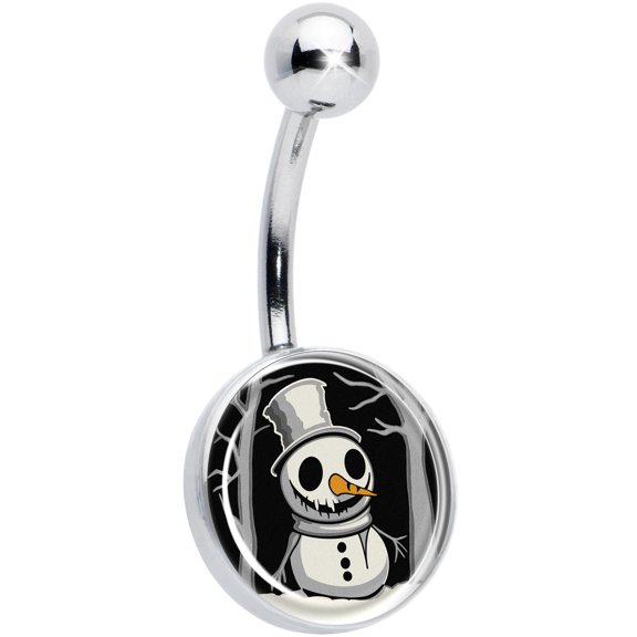 Body Candy ChristmasBelly Ring - 316L Stainless Steel Navel Ring Winter Holiday Spooky Snowman Belly Button Ring for Women Men