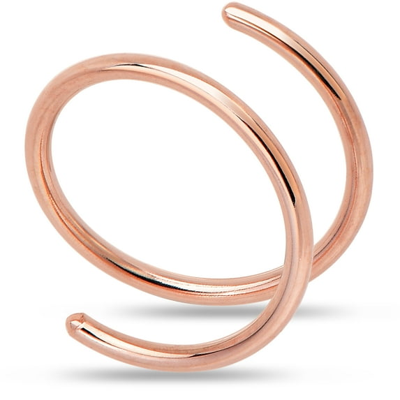 Body Candy Double Hoop Nose Ring 14k Gold Filled and 925 Silver for Women and Men Spiral Nose Jewelry for Single Piercing Handmade in USA