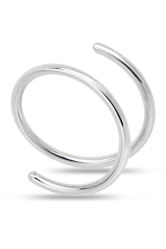 Double Hoop Nose Ring 14k Gold Filled and 925 Silver for Women and Men Spiral Nose Jewelry for Single Piercing Handmade in USA