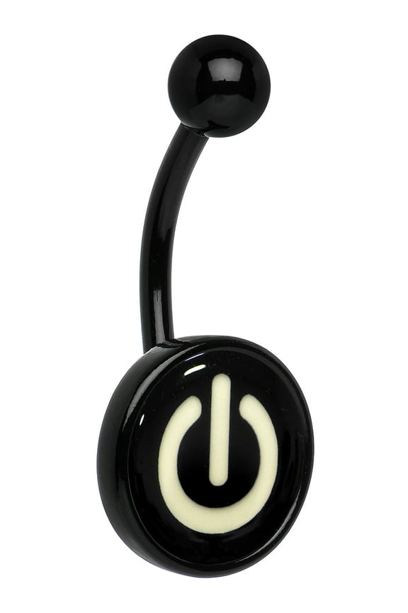 Glow in the Dark Power Button Belly Ring