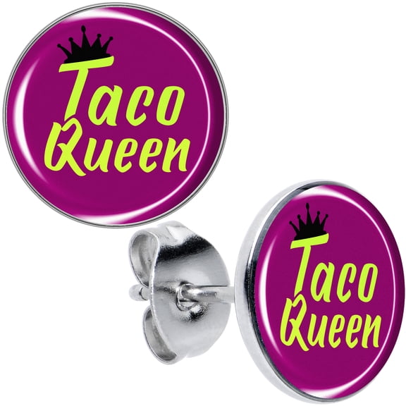 Body Candy Hypoallergenic Earrings Taco Queen Stud Earrings Stainless Steel