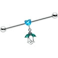 thumbnail image 1 of Body Candy Industrial Barbell Womens 14G Stainless Steel Helix Cartilage Earring Heart Flower Dangle Mens 1 1/2", 1 of 8