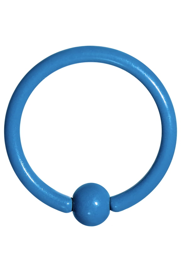 Pastel Blue Acrylic Over Steel 3mm BCR Captive Ring 16 Gauge 3/8"