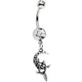 thumbnail image 1 of Body Candy Stainless Steel Clear Accent Moon and Ms Mermaid Dangle Belly Ring, 1 of 1