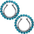 thumbnail image 1 of Body Candy Stainless Steel Fake Nipple Ring Blue Accent Circle Clip On Nipple Shield Nonpierced Nipple Jewelry, 1 of 8