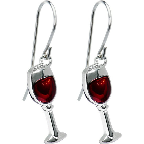Body Candy Stainless Steel Red Wine Glass Earrings