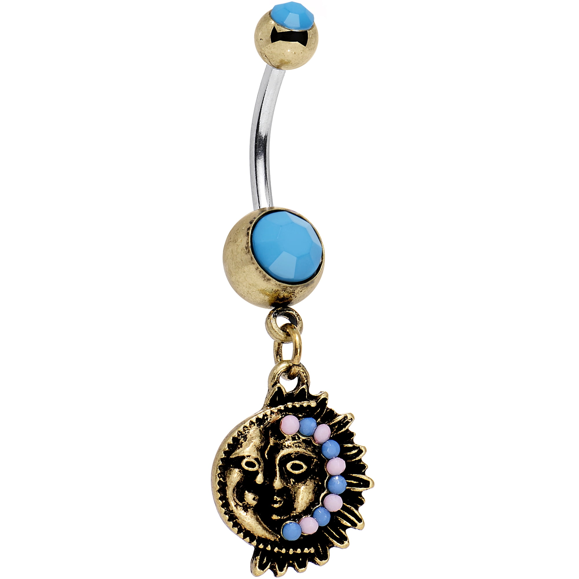 Body Candy Stainless Steel Southwestern Fun with Moon and Sun Dangle ...