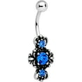 thumbnail image 1 of Body Candy Steel Blue Accent Victorian Frame Belly Ring, 1 of 1