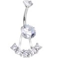 thumbnail image 1 of Body Candy Steel Clear Accent Sassy Fashions Dangle Belly Ring, 1 of 3