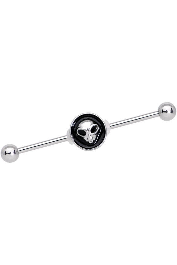 Steel Look Out for Mr Gray Alien Industrial Barbell 14 Gauge 38mm