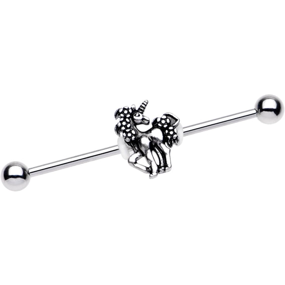 Body Candy Steel Magical Unicorn Industrial Barbell 14 Gauge 38mm