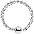thumbnail image 1 of Body Candy Steel Seriously Twisted BCR Captive Ring 16 Gauge 3/8", 1 of 1