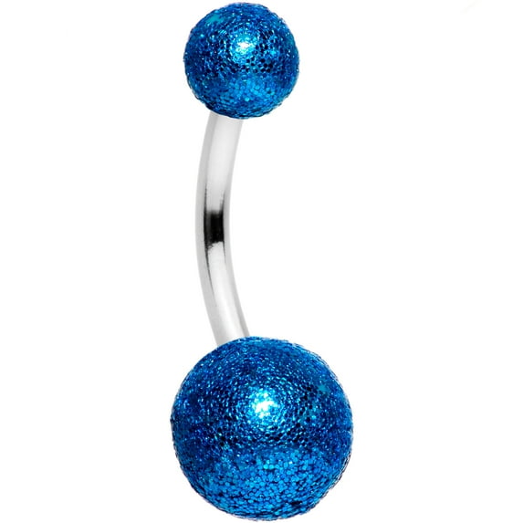 Body Candy Unisex 14G 316L Stainless Steel Navel Ring Piercing Bright Blue Sandblasted Belly Button Ring