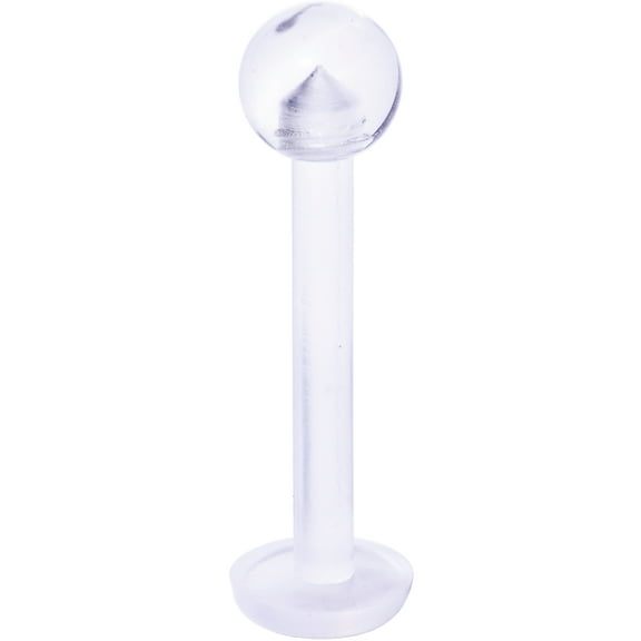 Body Candy Unisex 14G Clear Flexible Bioplast Straight Barbell Retainer Tongue Piercing Nipple Ring 1/2"